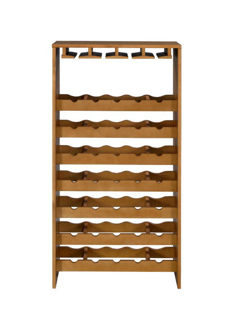 Acme - Hanzi Wine Rack 97838 Oak Finish