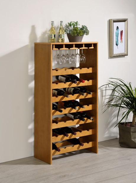 Acme - Hanzi Wine Rack 97838 Oak Finish