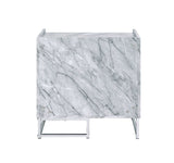 Azrael Accent Table 97865 White Printed Faux Marble & Chrome Finish | Acme - 97865 - Home Elegance USA - 3