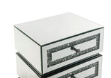 Acme - Noralie Accent Table 97931 Mirrored & Faux Diamonds
