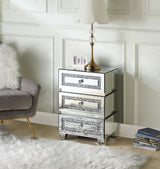 Acme - Noralie Accent Table 97931 Mirrored & Faux Diamonds