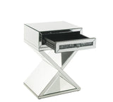 Acme - Noralie Accent Table 97932 Mirrored & Faux Diamonds