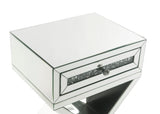 Acme - Noralie Accent Table 97932 Mirrored & Faux Diamonds
