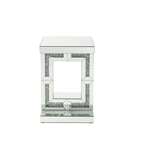 Acme - Noralie Accent Table 97933 Mirrored & Faux Diamonds