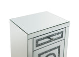 Acme - Noralie Accent Table 97934 Mirrored & Faux Diamonds