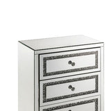 Acme - Noralie Cabinet 97945 Mirrored, Faux Diamonds