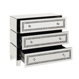 Acme - Noralie Cabinet 97946 Mirrored, Faux Diamonds