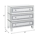 Acme - Noralie Cabinet 97946 Mirrored, Faux Diamonds