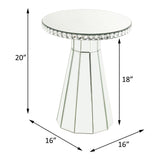 Acme - Lotus Accent Table 97958 Mirrored, Faux Ice Cube Crystals