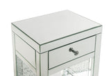 Acme - Nysa Accent Table 97959 Mirrored & Faux Crystals