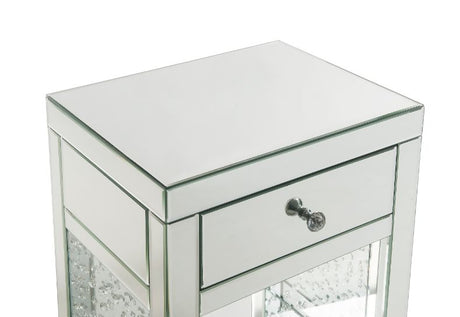 Acme - Nysa Accent Table 97959 Mirrored & Faux Crystals