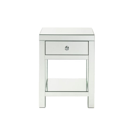 Acme - Nysa Accent Table 97959 Mirrored & Faux Crystals