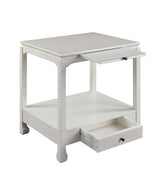 Acme - Seatlas Accent Table 97975 Antique White Finish