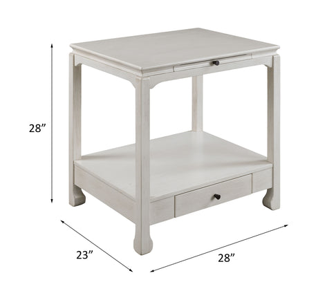 Acme - Seatlas Accent Table 97975 Antique White Finish