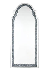 Acme - Noralie Floor Mirror W/Led 97982 Mirrored & Faux Diamonds