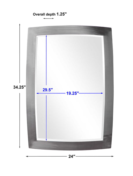 Haskill Mirror Brushed Nickel - Dark Gray by Uttermost - View 7