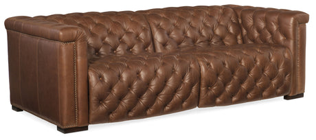 Savion 2 Over 2 Sofa With Power Recline & Power Headrest Saddlebag Lodge - Light Brown by Hooker Furniture - View 1