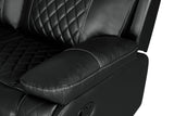 Home Theater Seating Manual Recliner with Cup Holder, Hide-Away Storage PU Reclining Sofa for Living Room, Home Theater, Black - Home Elegance USA