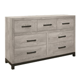 Attractive Gray Finish 1pc Dresser of 7x Drawers Metal Bar Hardware Premium Melamine Board Wooden Bedroom Furniture - B01168630 - Home Elegance USA - 2