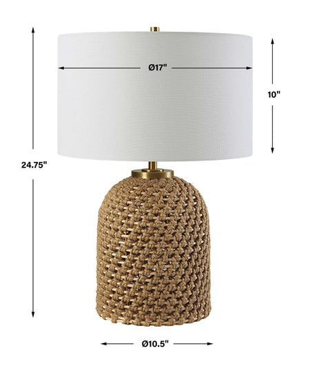 Kendari Rope & Rattan Table Lamp - Yellow by Uttermost - View 8