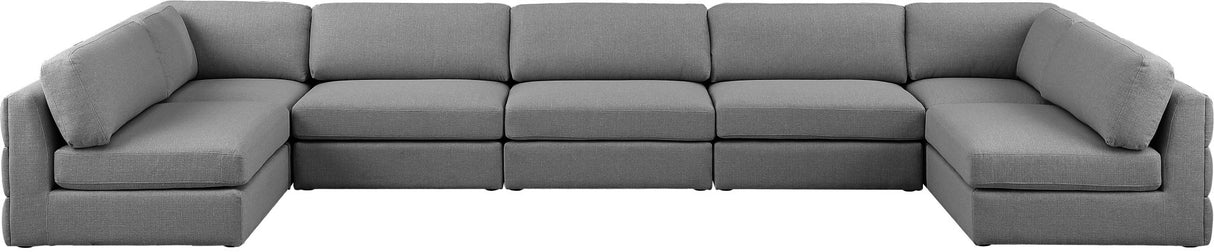 Beckham - Modular Sectional 7 Piece - Gray - Fabric | Home Elegance USA