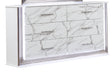 Desire Dresser Marble Patterned Drawer Fronts with Sleek White Finish, Metallic Handle  and Six Spacious Drawers for Elegant Bedroom Storage (INCLUDES ONLY DRESSER)  same as B009P309336 (CA inventory)