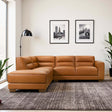 Muncie L-Shaped Sofa with Plush Cushions & Walnut Wood Legs - sold by Home Elegance USA