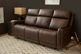 Alister Power Gliding Sofa With Power Headrests & Lumbar - Burnt Umber | Flexsteel