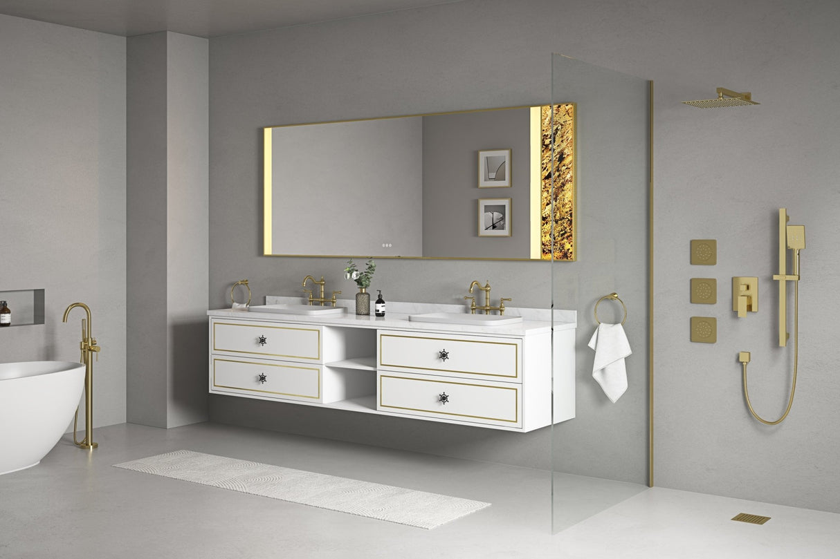 96*23*21inWall Hung Doulble Sink Bath Vanity Cabinet Only in Bathroom Vanities without Tops - W1272109645 - image - 5