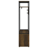 Hall Tree - Quincy 2-door Engineered Wood Hall Tree Dark Pine and Black