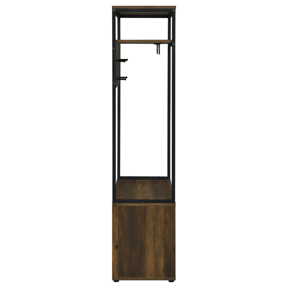 Hall Tree - Quincy 2-door Engineered Wood Hall Tree Dark Pine and Black