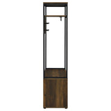 Hall Tree - Quincy 2-door Engineered Wood Hall Tree Dark Pine and Black