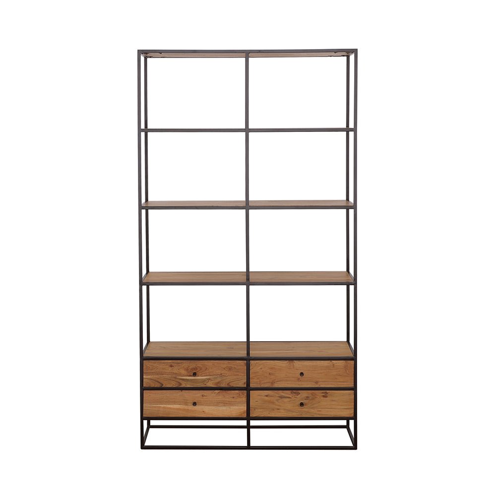 Belcroft 4 - drawer Etagere Natural Acacia and Black | Coaster - 980056 - Home Elegance USA - 3