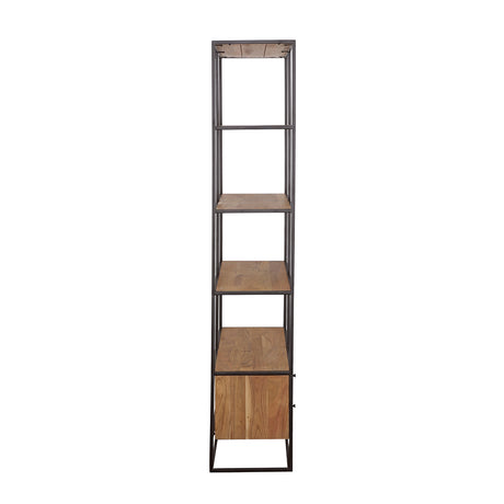 Bookcase - Belcroft 4-drawer Etagere Natural Acacia and Black