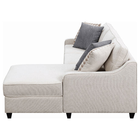 Isla Platinum L-shaped Upholstered Sectional Sofa with Pillows - sold by Home Elegance USA