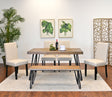 Amisos 6-Piece Dining Set, Hairpin Dining Table with 4 Chairs and a Wood Bench, 3 Color Options - sold by Home Elegance USA