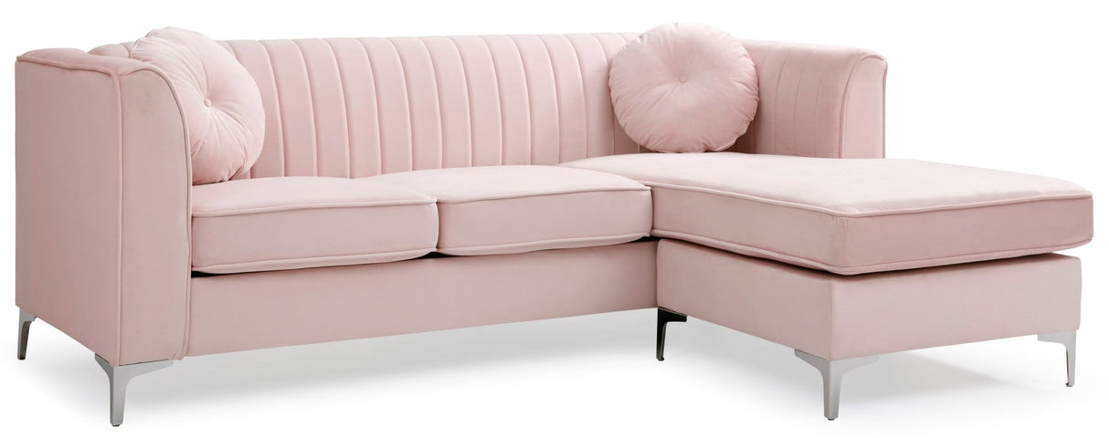 Delray G794B - SC Sofa Chaise ( 3 Boxes) , PINK | Home Elegance USA