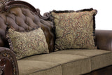 Croydon Sofa in Brown Faux Leather & Microfiber 9815-3 | Homelegance - Home Elegance USA