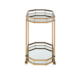 Acme - Lacole Serving Cart 98197 Mirrored & Champagne Finish