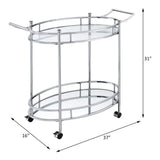 Acme - Jinx Serving Cart 98216 Clear Glass & Chrome Finish