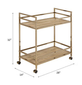 Barb Serving Cart 98218 Natural & Champagne Finish | Acme - 98218 - Home Elegance USA - 4