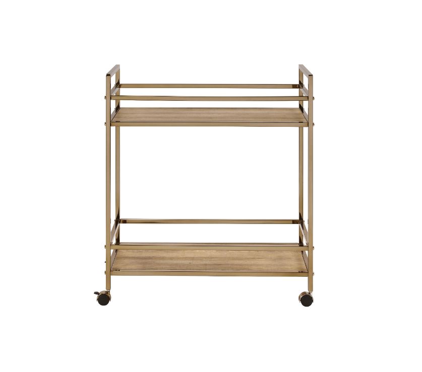 Barb Serving Cart 98218 Natural & Champagne Finish | Acme - 98218 - Home Elegance USA - 2