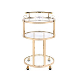 Acme - Madelina Serving Cart 98286 Clear Glass & Gold Finish