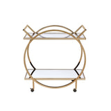 Acme - Traverse Serving Cart 98295 Mirrored & Champagne Finish