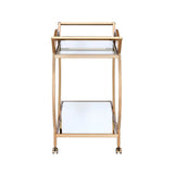 Acme - Traverse Serving Cart 98295 Mirrored & Champagne Finish