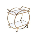 Acme - Traverse Serving Cart 98295 Mirrored & Champagne Finish