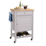 Acme - Hoogzen Kitchen Cart 98300 Natural & Gray Finish