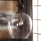 Calix Large Blown Glass 1 Light Pendant - White / Yellow by Uttermost - View 2