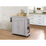 Acme - Tullarick Kitchen Cart 98310 Natural & Gray Finish