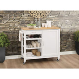 Acme - Ottawa Kitchen Cart 98315 Natural & White Finish